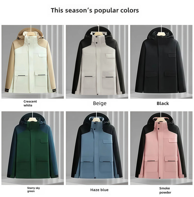 Detachable Polar Fleece Inner Hooded Windbreake Waterproof and Scratch-resistant Outdoor Adventure Hiking Casual
