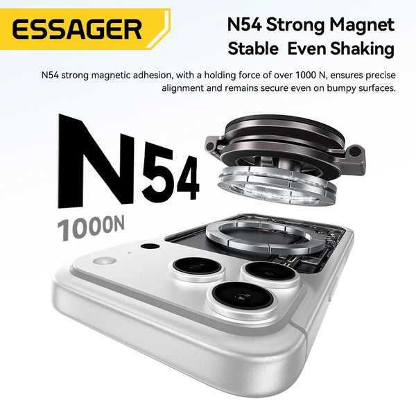 ជើងទ្រទូរស័ព្ទក្នុងឡាន Essager ម៉ាញេទិក ពែងបឺតសុញ្ញកាស បង្វិលបាន 360° សម្រាប់ Magsafe សម្រាប់ iPhone 17 16 15 14 Xiaomi Samsung