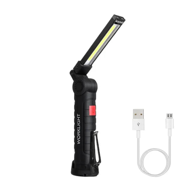 ភ្លើងការងារចល័ត COB LED ពិល USB អាចសាកបាន ចង្កៀងព្យួរម៉ាញេទិក Lanterna ជាមួយថ្មដែលភ្ជាប់មកជាមួយ ពិលបោះជំរុំ