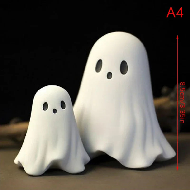 Cute ghost statue of middle finger, scary ghost figurines, holiday home decorations, Halloween decorations，Small Mini Decoration