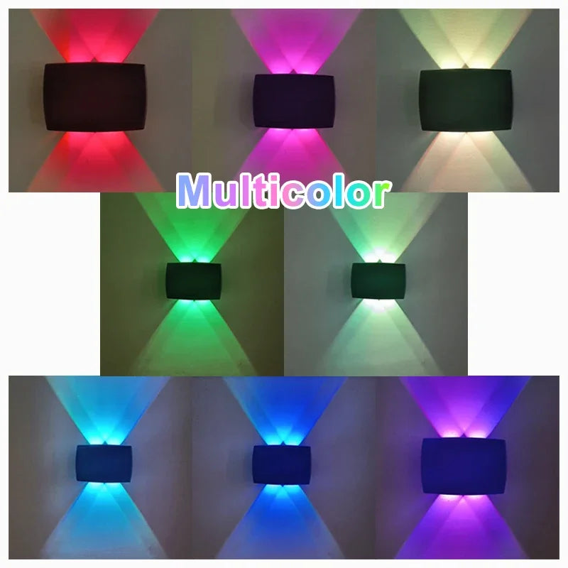 Solar LED Spotlight Outdoor Wall Lamp 4/6 LED Waterproof Up and Down Luminous Fence Lighting for Wall Balcony Courtyard Garden