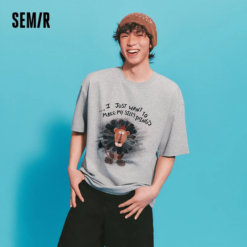 Semir Men Tshirt Cool Feeling Graphic Print Knit Short Sleeve Summer 2026 Mall Style Casual Everyday Wear Fashion Top