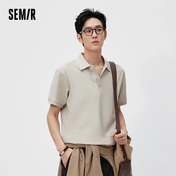 អាវប៉ូឡូបុរស Semir ឆ្នាំ 2026 បែបបុរាណ ប៉ាក់ដោយក្រណាត់ស្រូបសំណើម ស្ងួតលឿន ត្រជាក់ មានអារម្មណ៍ប្រឆាំងបាក់តេរី