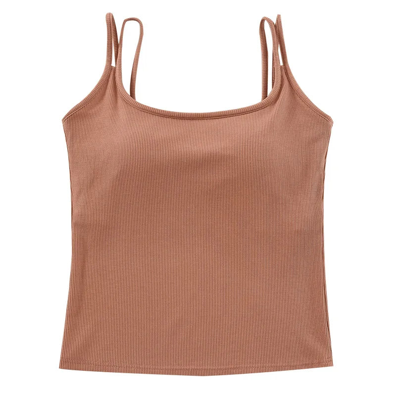 New Modal Soft Sleepwear Top for Women Breast Pad Sexy One Piece Pajamas Sling Sleeveless Vest Bottoming Wear Night Underwear