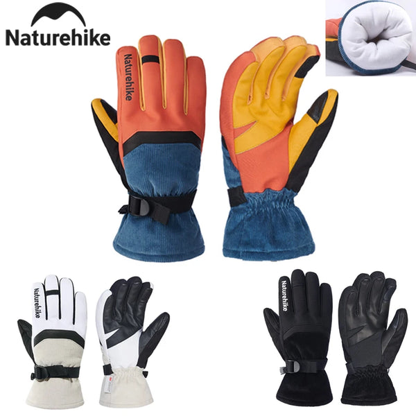Naturehike 2025 New 3 Colors Sheepskin Ski Warm Gloves 3M Insulated Cotton Multifunctional Touchscreen Windproof Couples Gloves