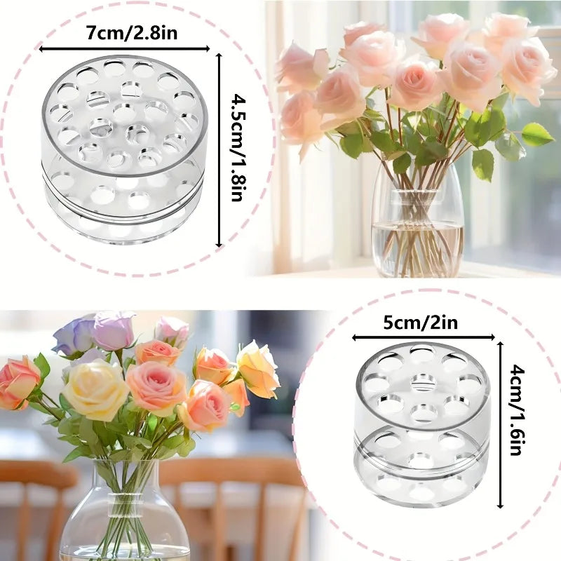 2pcs Spiral Flower Stem Holders, Transparent Plastic Flower Arrangement Holder Compatible with Large and Small Flower Stems.