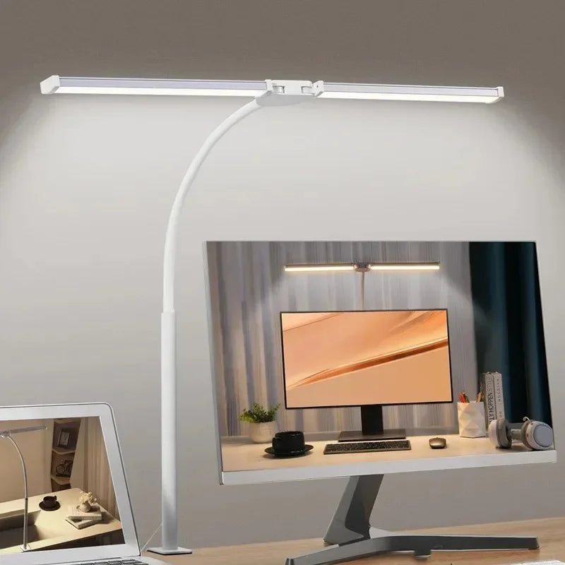 ចង្កៀងតុ LED ដែលអាចបន្ថយពន្លឺបាន ៥ ពណ៌ ក្បាលពីរ ការពារភ្នែក ចង្កៀងម៉ូនីទ័រកុំព្យូទ័រ ចង្កៀងតុ USB ចង្កៀងអានសម្រាប់ចង្កៀងការិយាល័យ