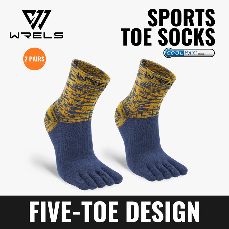 WRELS 1/2/3pairs COOLMAX Toe Socks for Men Women Running  Athletic Breathable Five Toe Quick Dry Performance Compression Toe Soc
