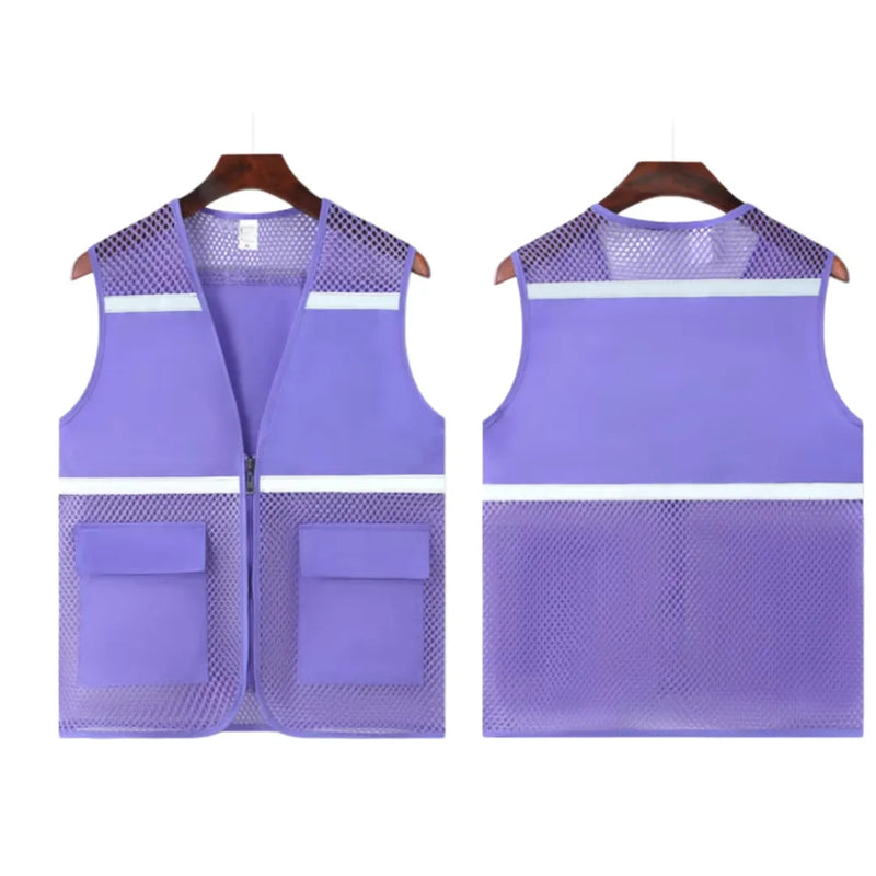 2026 Custom Logo Printed Advertising Clothing Work Vest  Summer Breathable Mesh Fishing Vest Volunteer Workwear