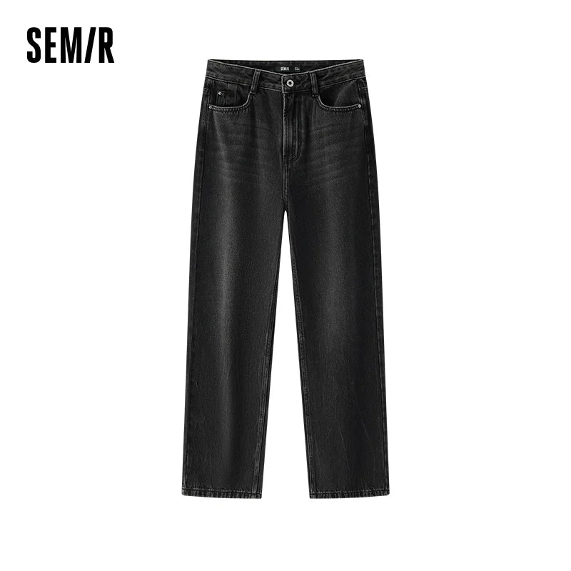 Semir Wide Leg Pants woman High Waist Loose Fit Soft Basic Denim Casual Fashion Trend Stylish Women Spring 2026