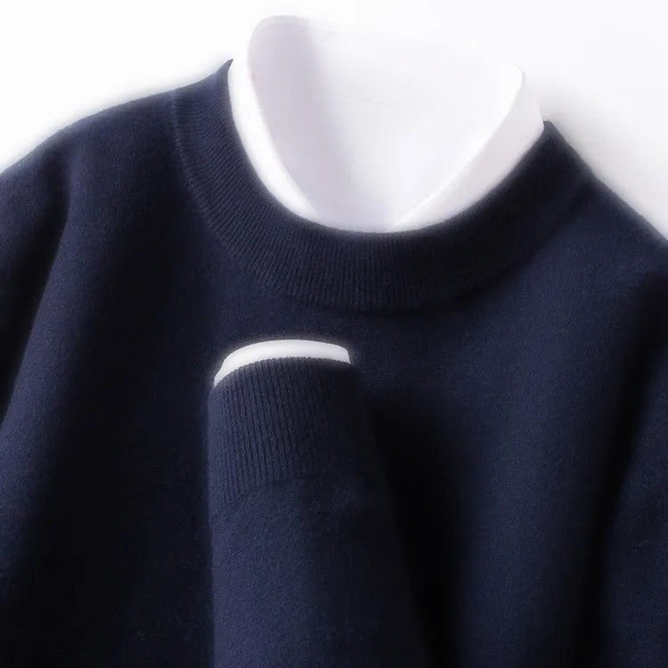 350g 100% Merino Wool Sweater, Anti-Pilling, 9 Colors Men's Round Neck Pullover Sweater - Versatile Base Layer or Outerwear