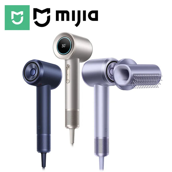 MIJIA High Speed Water Ion Hair Dryer Pro,120K RPM 72m/s Fast Dry Negative Low Noise,Smart Temperature CN Version With Adapter
