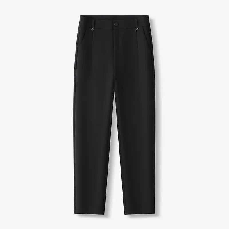 Women's Khaki Elastic Waist Stretch Pants, Black, Navy Trouser, Fashion Casual Female Pant, 27,28,29,30,31,32,33 (China Size)