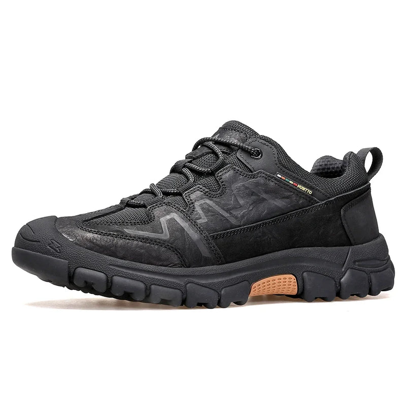 HUMTTO Hiking Shoes Men Genuine Leather Men's Sports Shoes Non-slip Winter Outdoor Safety Sneakers Breathable Trekking for Boots