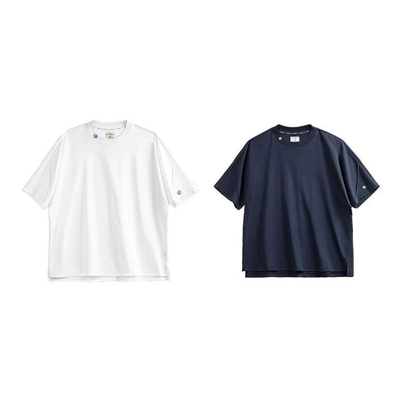 អាវយឺតដៃខ្លី Maden Casual 3A ប្រឆាំងបាក់តេរី ស្ងួតលឿន កីឡា បញ្ចេញខ្យល់បាន ពណ៌រឹង សម្រាប់បុរស រដូវក្តៅ