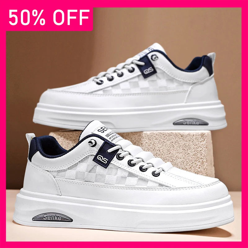 Men Board Shoes Spring New Mesh Breathable Lightweight Soft Sole Anti Slip Youth Fashion Versatile Outdoor Walking Casual Shoes