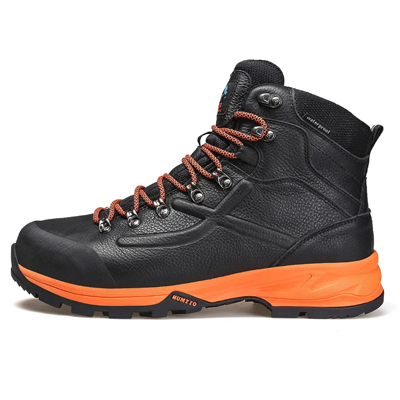 HUMTTO Waterproof Hiking Boots Leather Outdoor Safety Shoes for Men Trekking Sneakers Man Winter Mountain Tactical Camping Mens