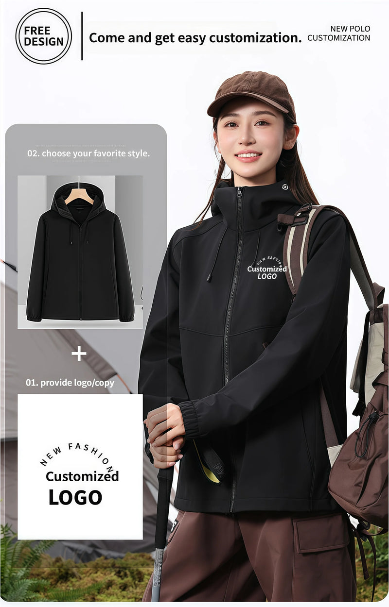 Detachable sleeves transform into a vest Two wear trench  Fleece hooded soft shell Windbreaker  warm waterproof windproof hiking