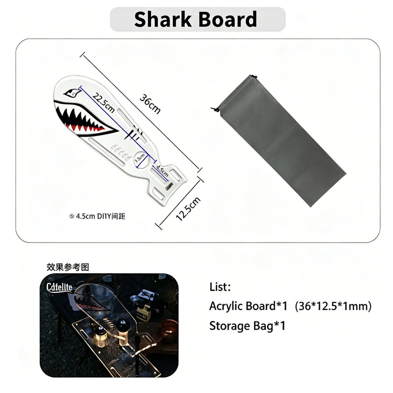 IGT Table 0.5 Unit Acrylic Upper Shark Shelf Transparent Camping Storage Rack Lightweight Atmosphere Light Stand for GZ 38 Lamp