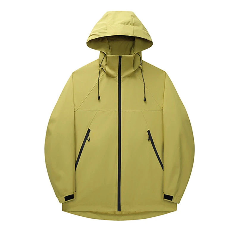 2026 New Men's Purple Long Sleeve Waterproof Jacket,Fashion Casual Sweatshirt, Green, Yellow, Black Coat