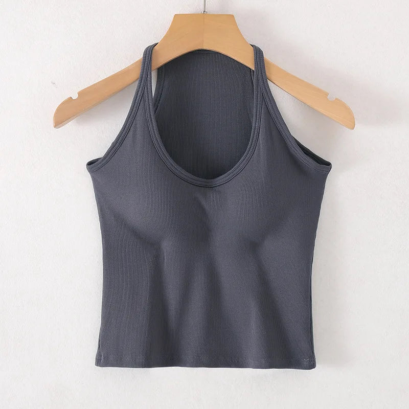 Chest Pad Sleepwear Top Bra Women's Spring Summer Underwear Pajamas One Piece Nightwear Bottoming Shirt Sexy Sleep Wear