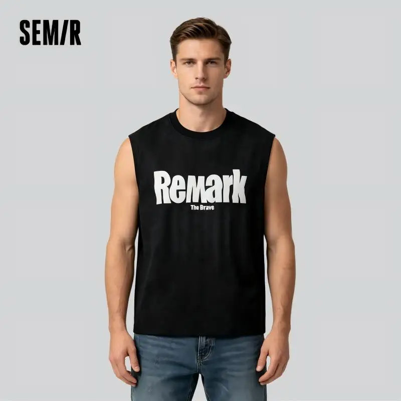 Semir Mens Vest 2026 American Style Sleeveless Sports Basketball Jersey Letter Printed Casual Soft