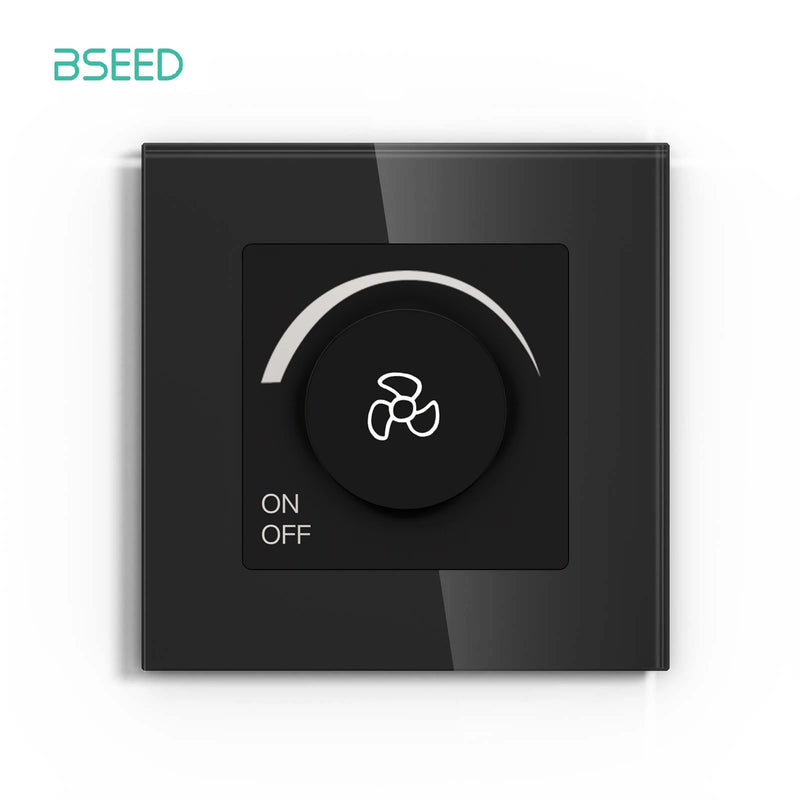 BSEED Light Dimmer Switch Rotary Knob Switch for Light Dimming Glass Frame Panel Fan Speed Control Switch Light Dimmable Switch