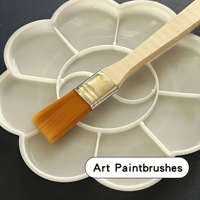 3/6pack Short Handle Paint Brush Set Oil painting brushes,for Canvas Acrylic Oil Watercolor Artist Hobby. Painting Supplies.
