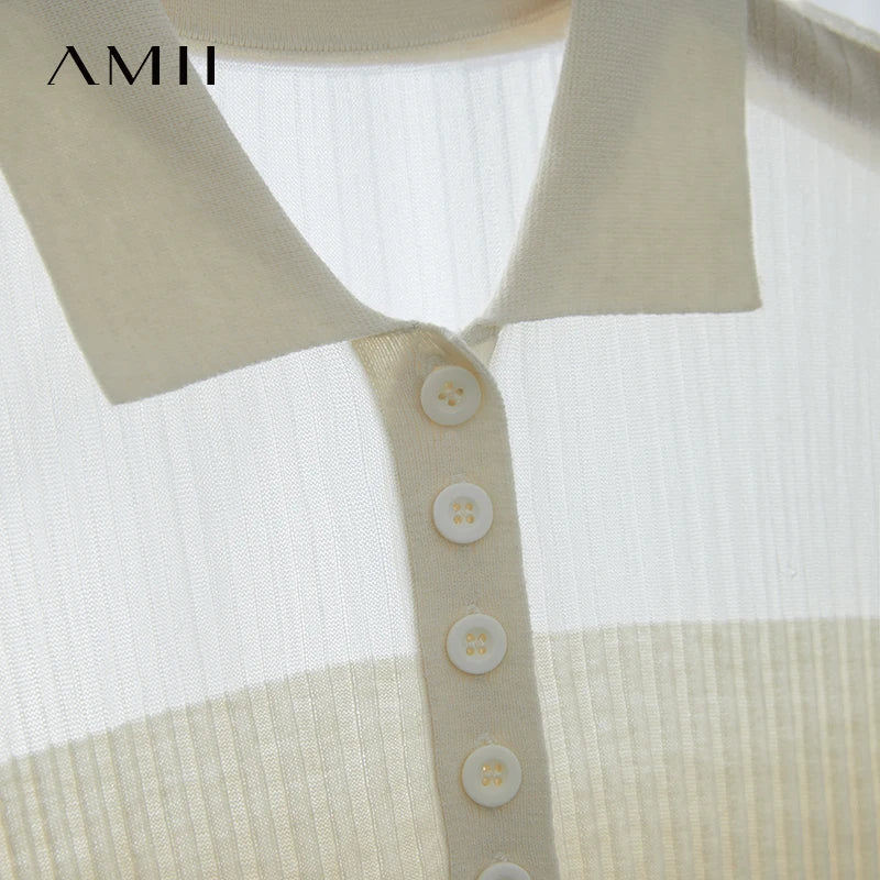 អាវប៉ាក់ Amii Minimalist សម្រាប់ស្ត្រីឆ្នាំ ២០២៦ អាវប៉ាក់ថ្មីសម្រាប់រដូវក្តៅសម្រាប់ស្ត្រី កអាវបត់ចុះក្រោម ដៃខ្លី អាវប៉ាក់រឹង ងាយស្រួលប្រើ 12522013