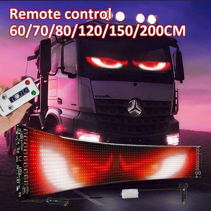 Truck Devil Eye LED Matrix Pixel Panel Remote Control Soft Foldable Lighting Animation Display Light Windshield Decor Sign Board