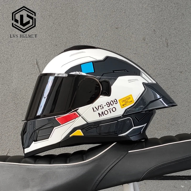 Modular Flip Up Motorcycle Helmet Dual Visor Big Rear Spoiler DOT Approved Full Face Motorbike Racing Safety Helmet Casco Moto