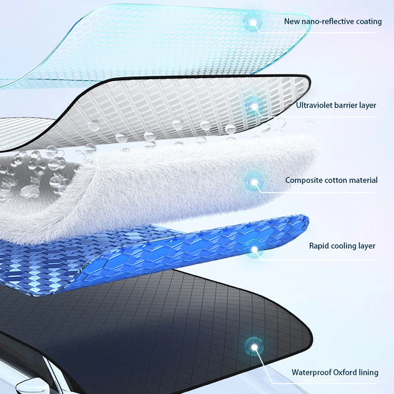 SEAMETAL Snow Cover Car Windshield Snow Sun Shade Waterproof Protector Automobile Strong Magnetic  Front Windscreen Car Covers