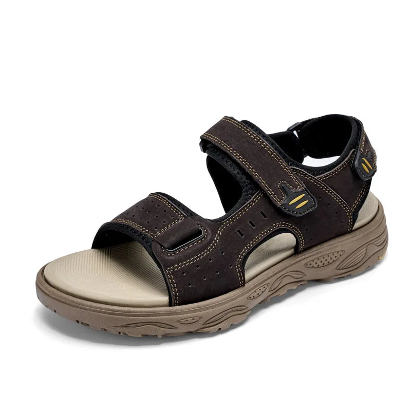 Summer Retro Sandals For Men Genuine Leather Sandals Outdoor Shoes Beach Verano Sandale Homme Sandalias Hombre