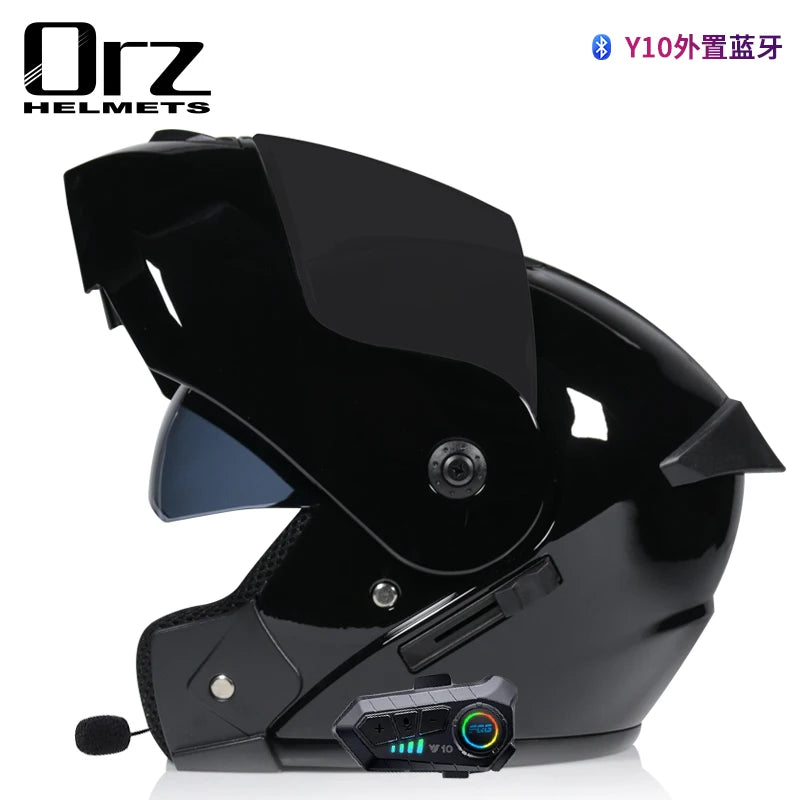 ORZ-901 Motorcycle Bluetooth Full Face Helmet Male and Female Capacetes de Moto Modular Flip Helmet Casco Moto DOT Certification