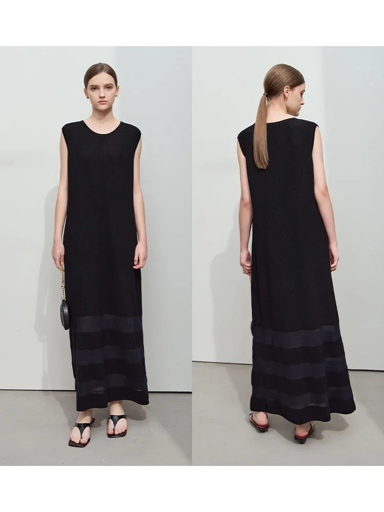 រ៉ូបប៉ាក់នារី AMII Minimalist ឆ្នាំ ២០២៥ រដូវស្លឹកឈើជ្រុះថ្មី ម៉ូដធម្មតា អាវក្រៅ O Neck លាតដៃអាវ Lycra រ៉ូបវែង 12541042