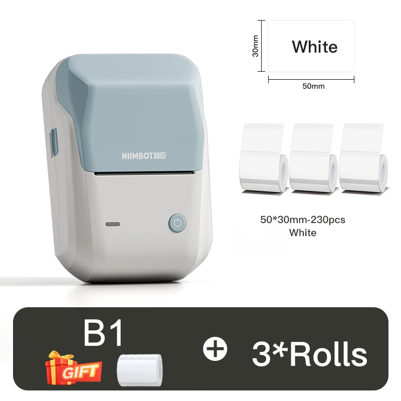 Niimbot B1 Thermal Label Printer Bluetooth Portable Pocket Label Maker Barcode QR Code Self-adhesive Sticker Labeling Machine