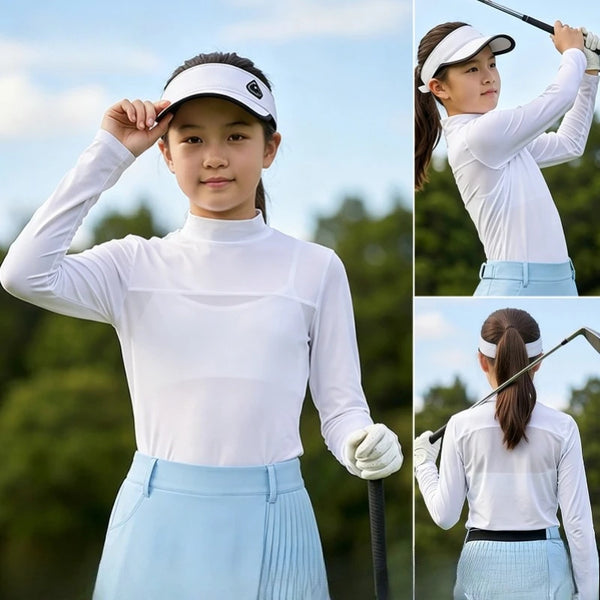 PGM Children Golf Clothing Summer Ice Silk Sunscreen Sports Underwear Girls Bottom Shirt Long Sleeve Clothes Top YF902