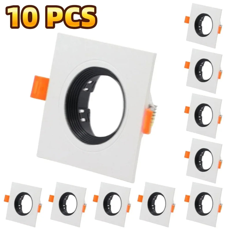 JOYINLED 1/10PCS Square Recessed Ceiling Downlight Fixture GU10 MR16 LED Spotlight Frame Housing Trim for Home Lighting