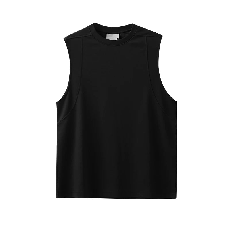 DUKEEN Coolness Modal Sleeveless T-Shirt for Men Summer 250G Heavyweight Solid Color Fitness Running Sport Vest Men's White Tank