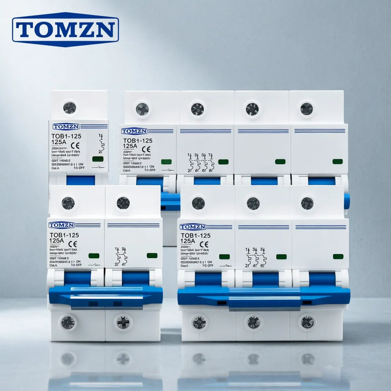 1P2P3P4P 400VACHigh Current MCB Circuit Breaker 80A100A125ADIN Rail Mount Short-circuit OverloadProtection 10kA BreakingCapacity