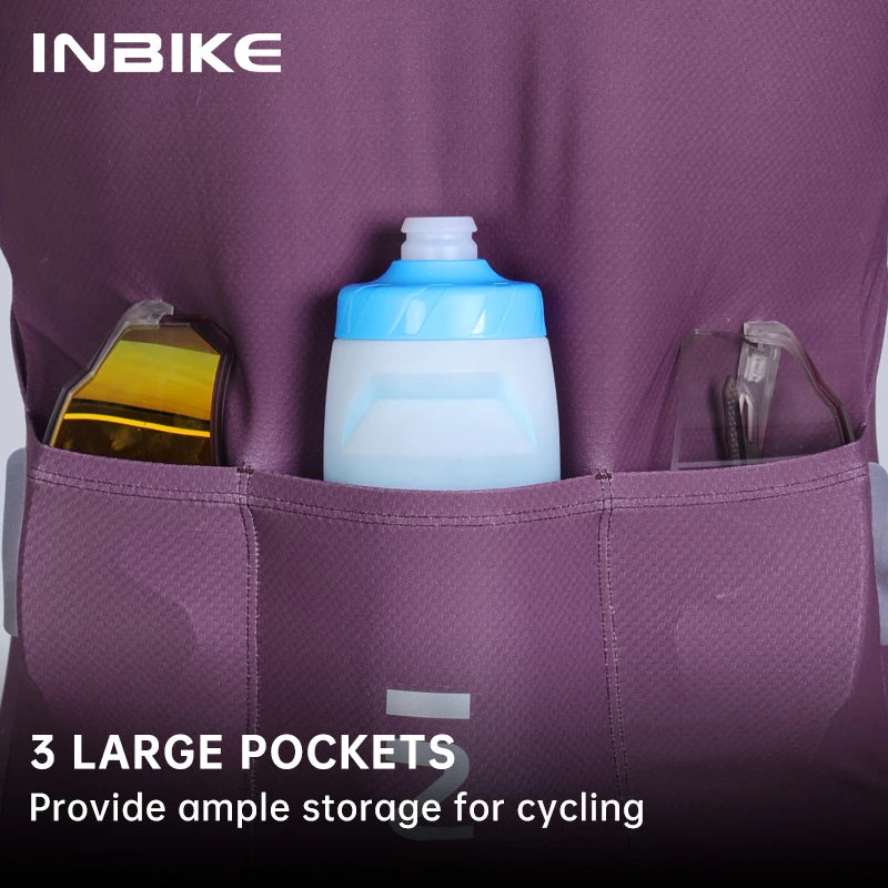 INBIKE Men's Road Cycling Jersey Quick-Dry Fabric with Mesh Bike Jersey for Mountain Biking Clothing with Pockets Lightweight