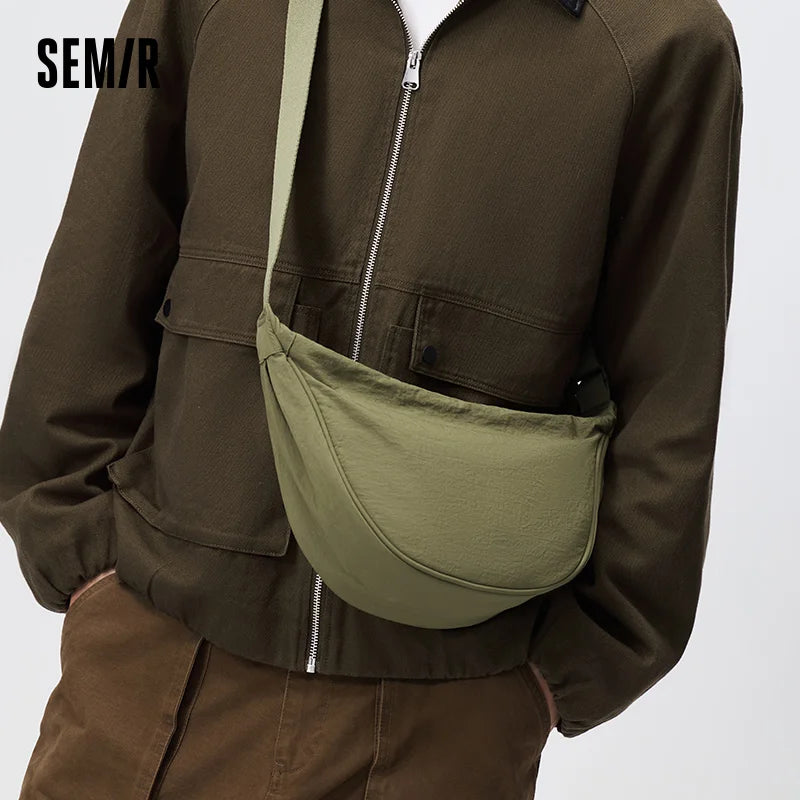 Semir Men Crossbody Bag Lightweight Nylon Dumpling Shape Commuter Casual Shoulder Bag Daily Carry Daily Wear 2026