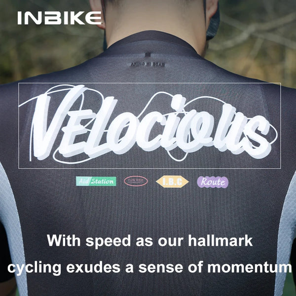 INBIKE Men's Cycling Jersey Set Road Bike Shorts Sleeves Jersey with Pokcets Bib Shorts with Padded MTB Cycling Clothing for Men