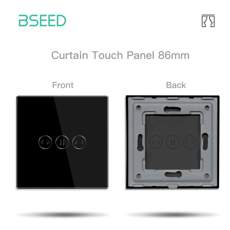 BSEED WIFI Touch Light Switch Part Smart Wifi Switch Function DIY Part EU Wifi Socket Outlets Parts Glass Panel Only Black