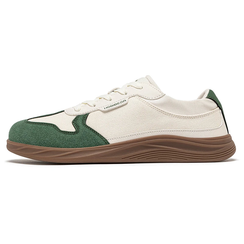 HOBIBEAR Men Women Wide Toe Box Shoes | Minimalist Artificial Leather Canvas Sneakers Lightweight Casual Lace Up Walking Shoe