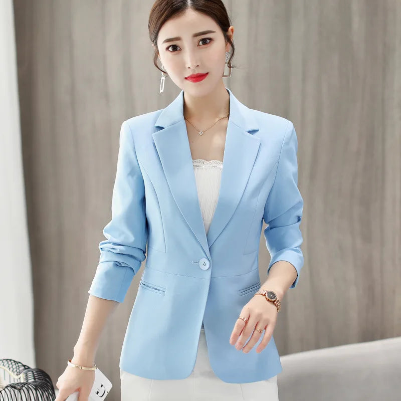 2026 Spring New Women's Long-sleeved Suit Jacket, Korean Style Slim Short Coat Women, Asian Size M-XXXL, Girl's Blazers