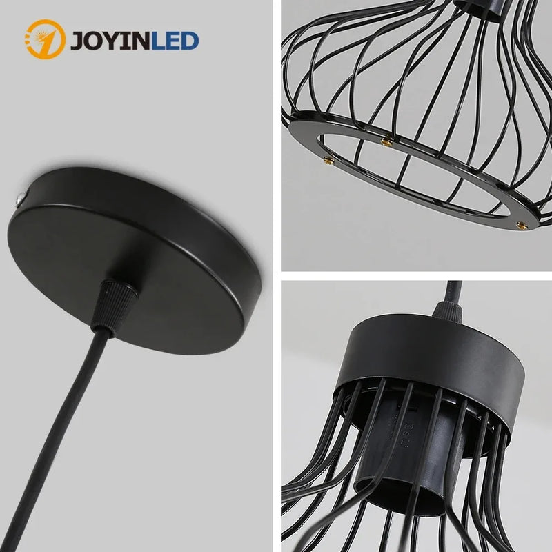 Industrial Pendant Light Metal Chandelier for Dining Room Vintage Retro Loft E27 Base Ceiling Lamp Creative Bar Cafe Lighting