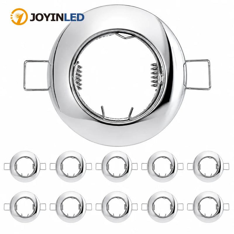 JOYINLED 2/10PCS Zinc Alloy Recessed Spotlight Trim Round Downlight Frame GU10 MR16 LED Ceiling Light Housing 60mm Cutout