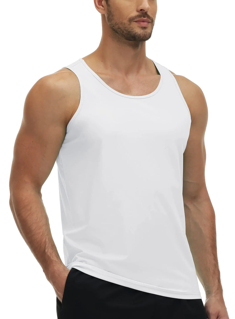 TACVASEN UPF50+ Tank Top Quick Dry Sleeveless T-shirts Mens Summer Gym Fitness Running Tee Sports Vest Swim Trainning tshirts