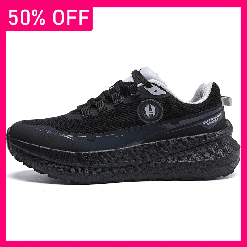 Men Sports Shoes 2026 New Thick Soled Rebound Anti Slip Outdoor Fitness Shoes Summer Fashion Lace Up Mesh Breathe Running Shoes